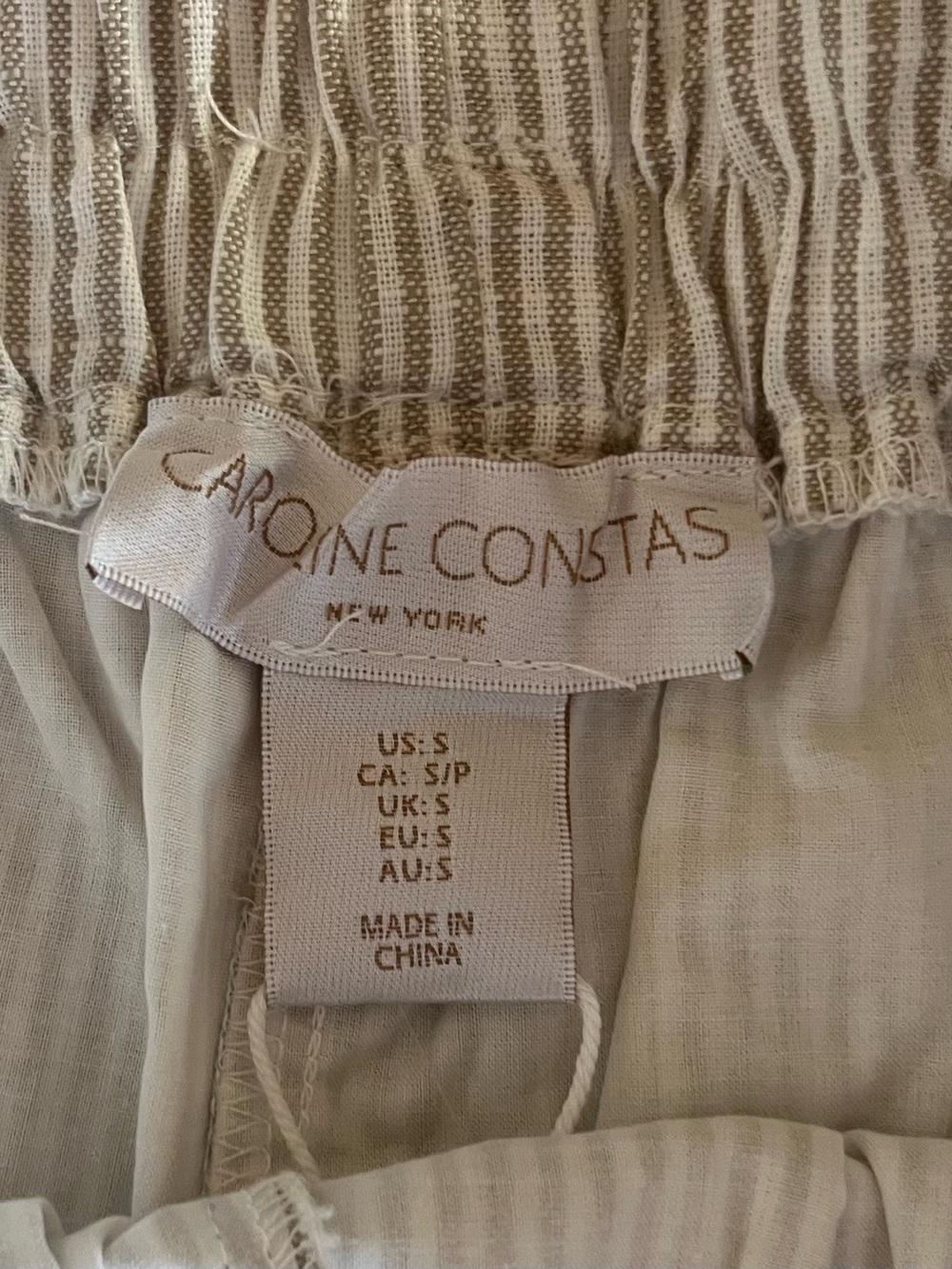 Caroline Constas Grey Stripe Ruffle Shorts & Top Collar aembroidered 2-piece set - Picture 4 of 4